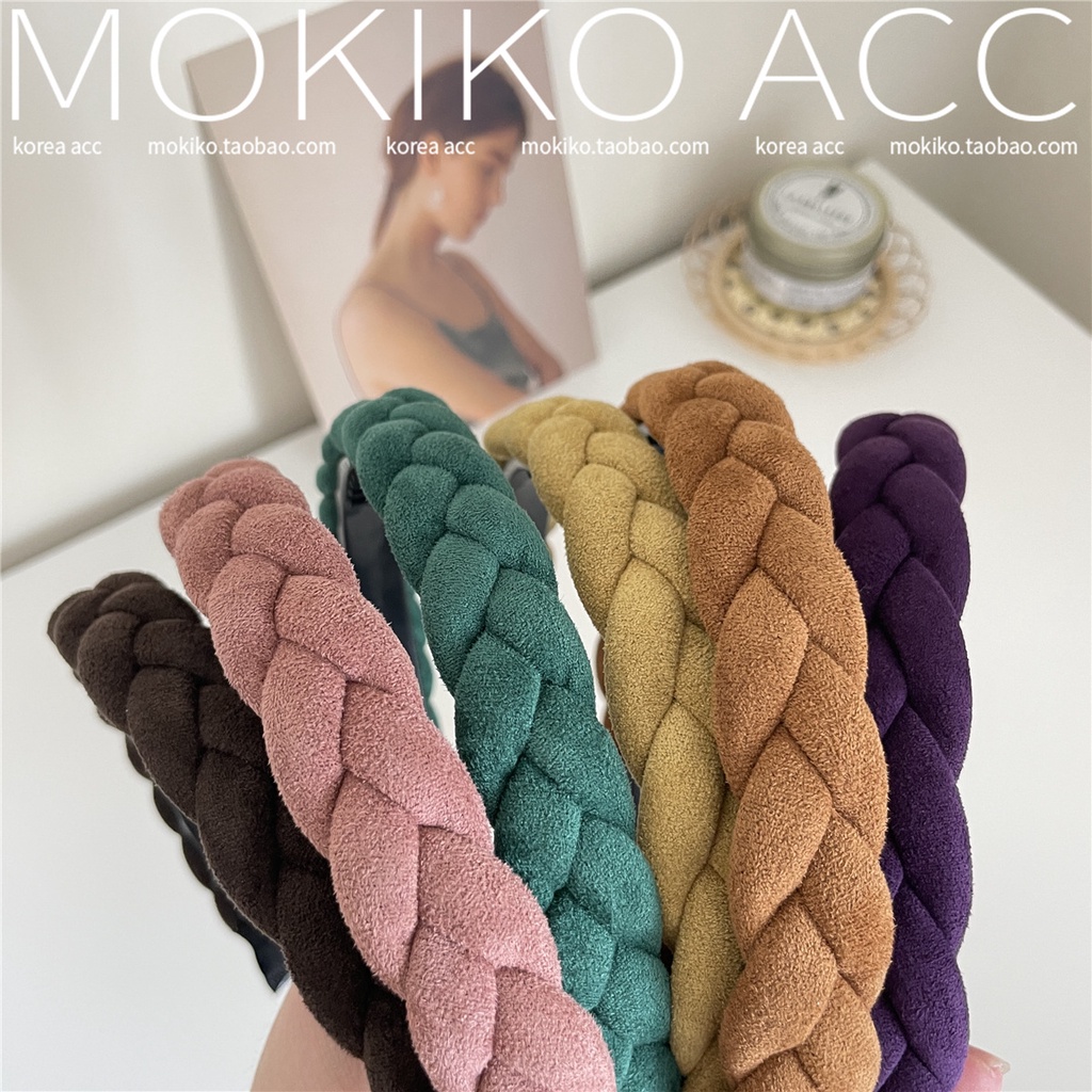 Bờm Cài Tóc Kiểu Bện Bản 2cm Phong Cách Vintage Hàn Quốc Dành Cho Nữ Băng Đô Xoắn Nhiều Nàu pastel Tiểu Thư Thanh Lịch