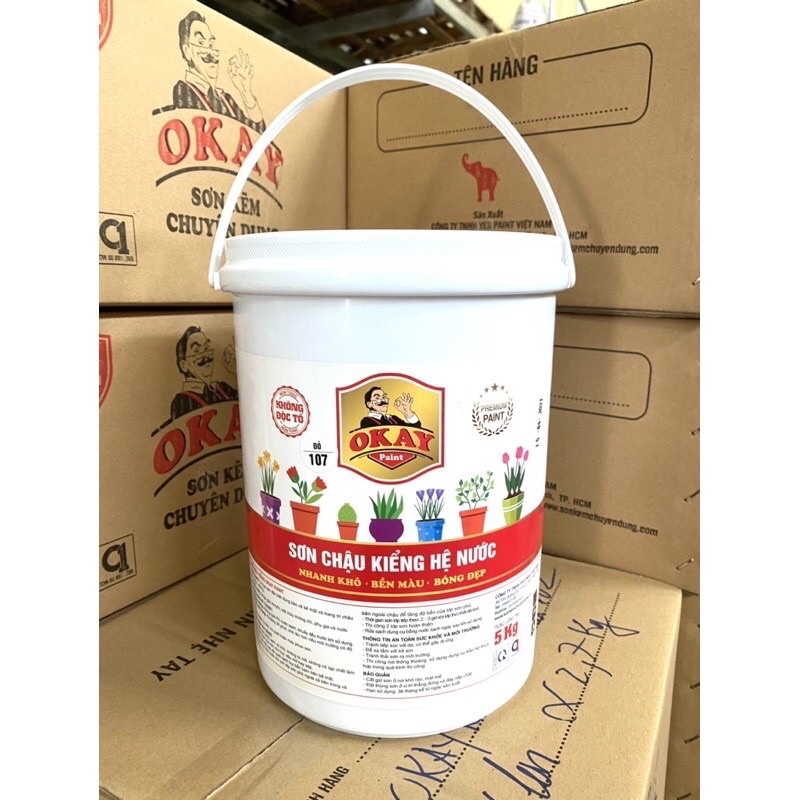 Sơn chậu kiểng OKAY hệ nước 5kg