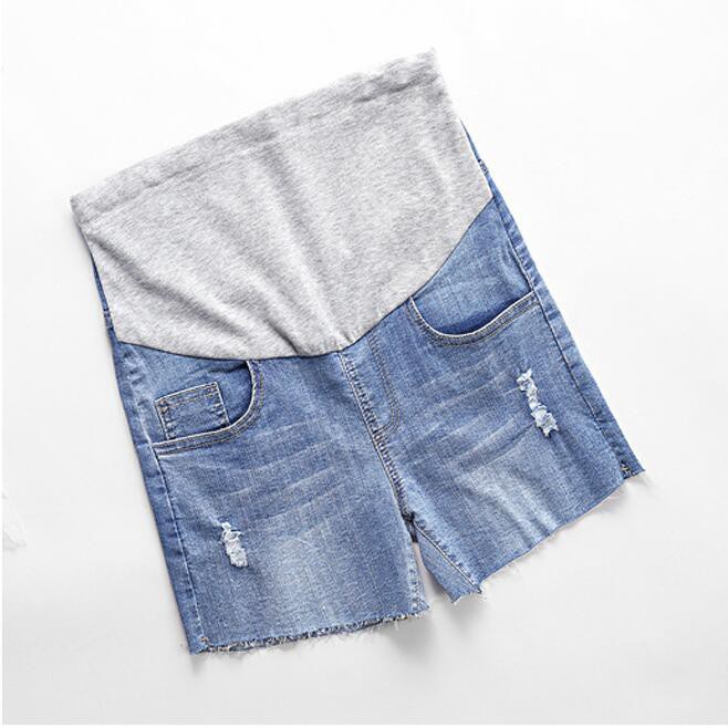 Quần Short Denim 5 Tấc Phong Cách Hàn Quốc Thời Trang Xuân Hè 2018 Cho Mẹ Bầu