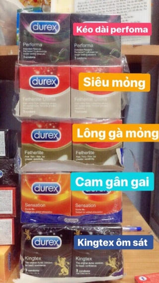 Combo cho khách sỉ 60 hộp durex đủ màu