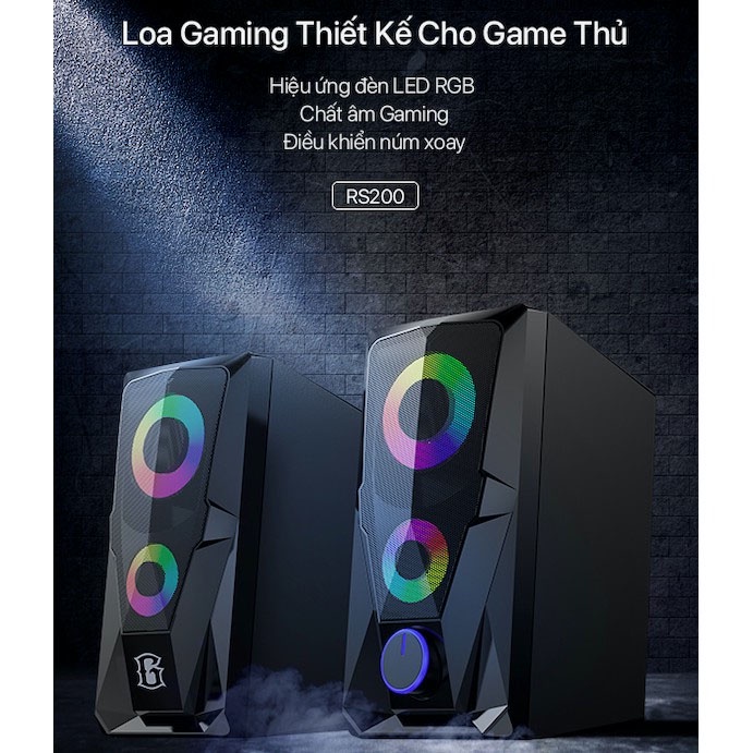 Loa vi tính gaming Robot RS200 công suất 6w - Hàng Chính Hãng - Bảo Hành 12 Tháng - 1 ĐỔI 1