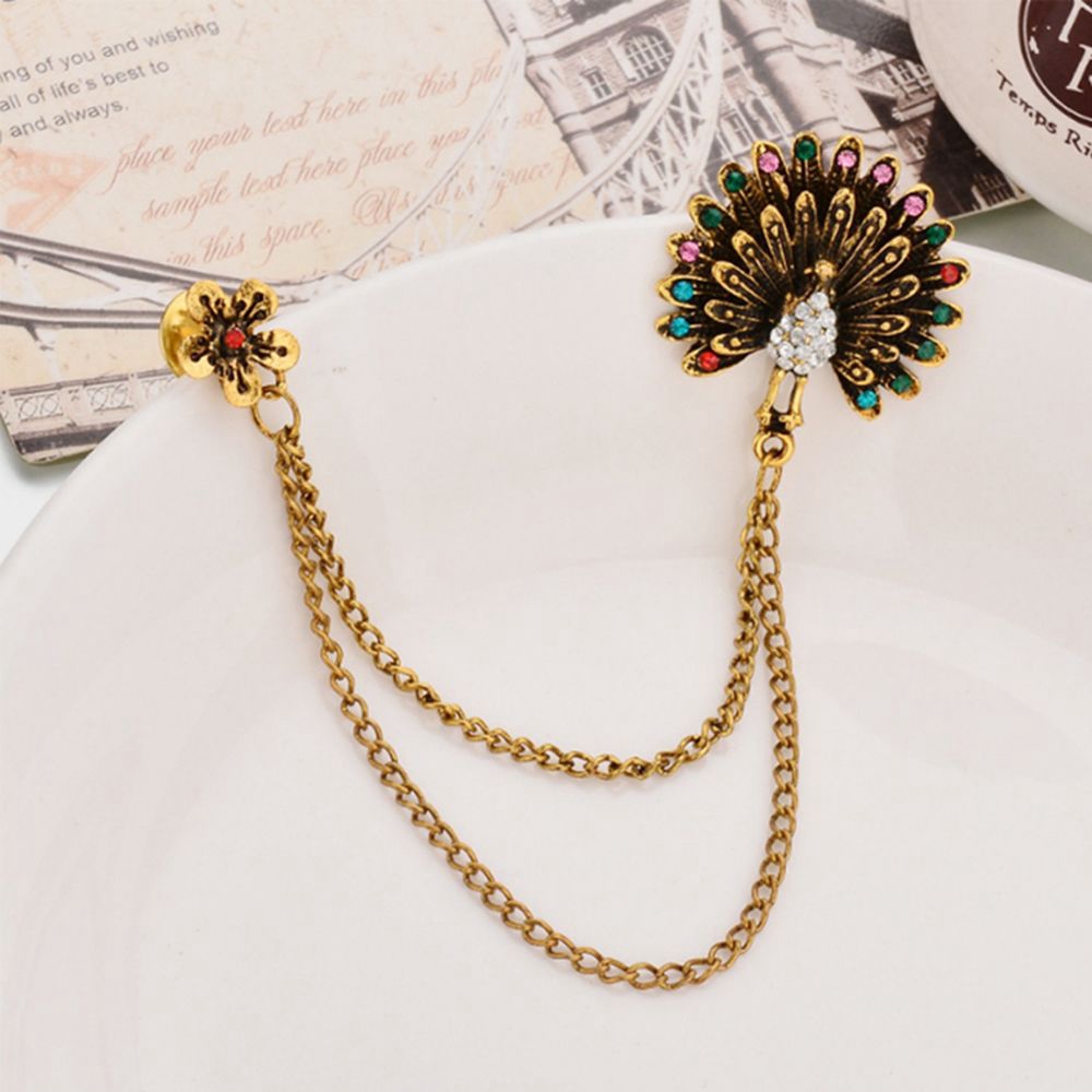 Trâm cài áo hình bông hoa / chim công sang trọng