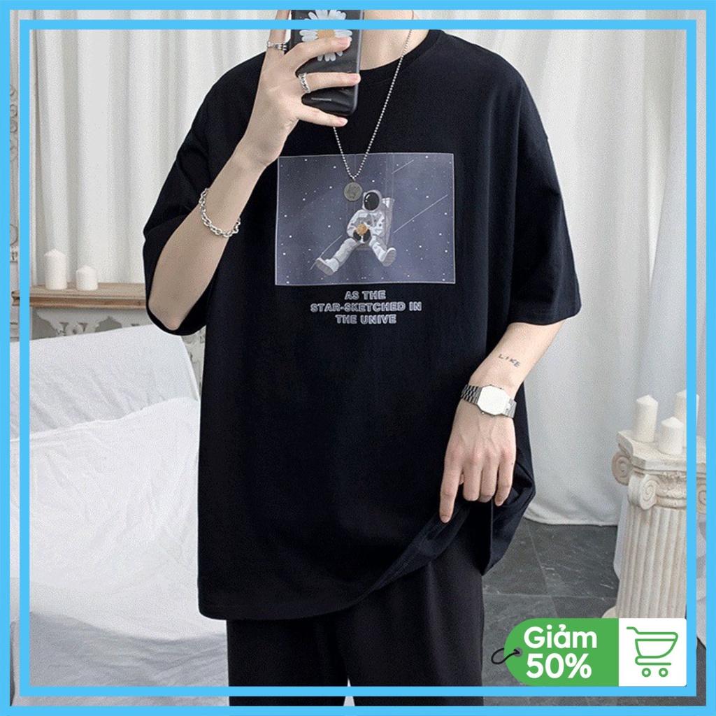 Áo thun tay lỡ nam nữ form rộng A83 ,Áo phông nữ nam ovesize chất cotton siêu đẹp unisex Phi Hành Zza | BigBuy360 - bigbuy360.vn