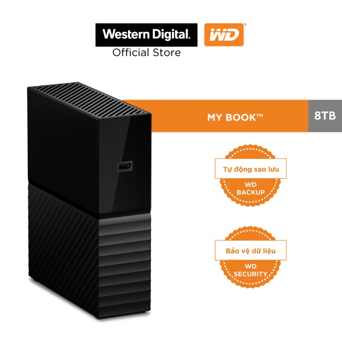 Ổ Cứng để bàn HDD Western Digital WD My Book 8TB- 3.5" USB 3.0 Desktop - WDBBGB0080HBK