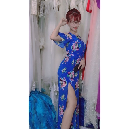 Maxi voan xẻ đùi size sm