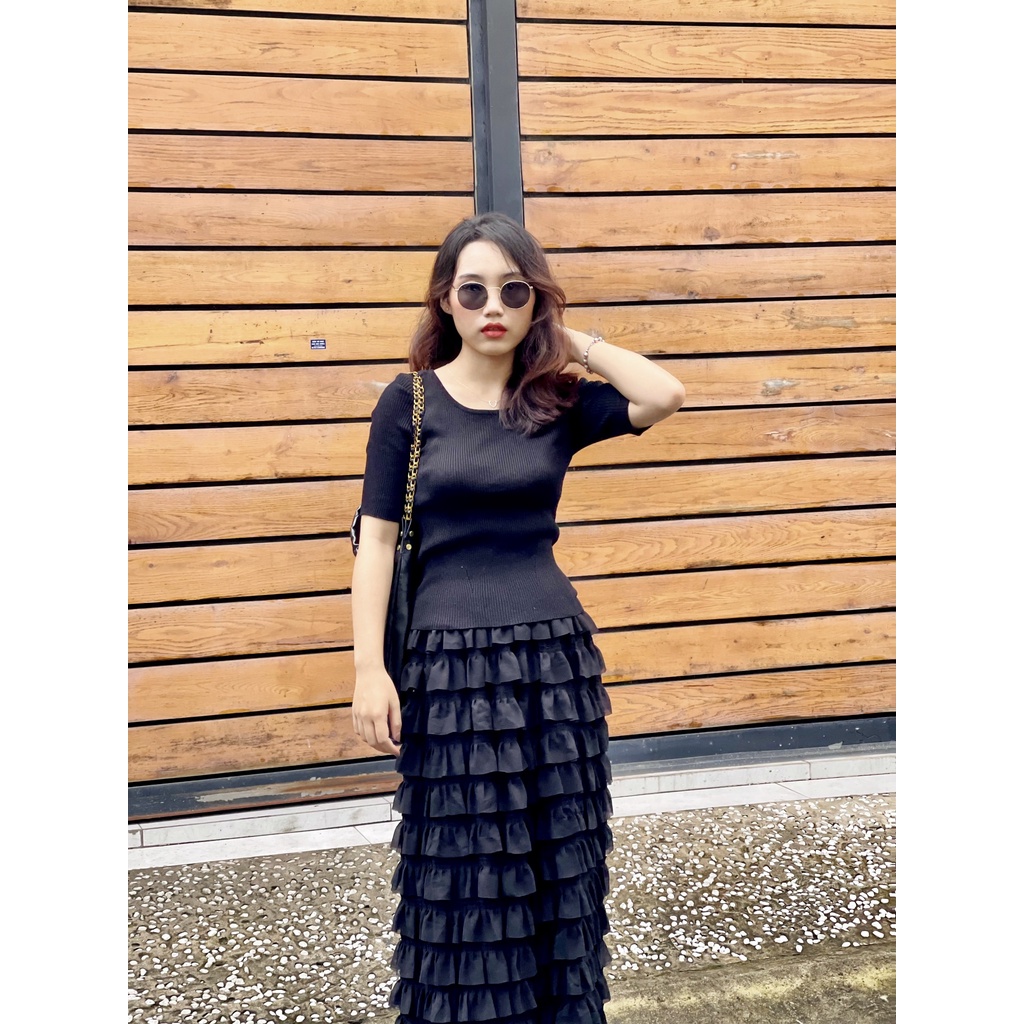 (HÀNG SẴN - HÌNH THẬT) Áo thun len Mongtogi cao cấp - Áo thun len cổ tròn