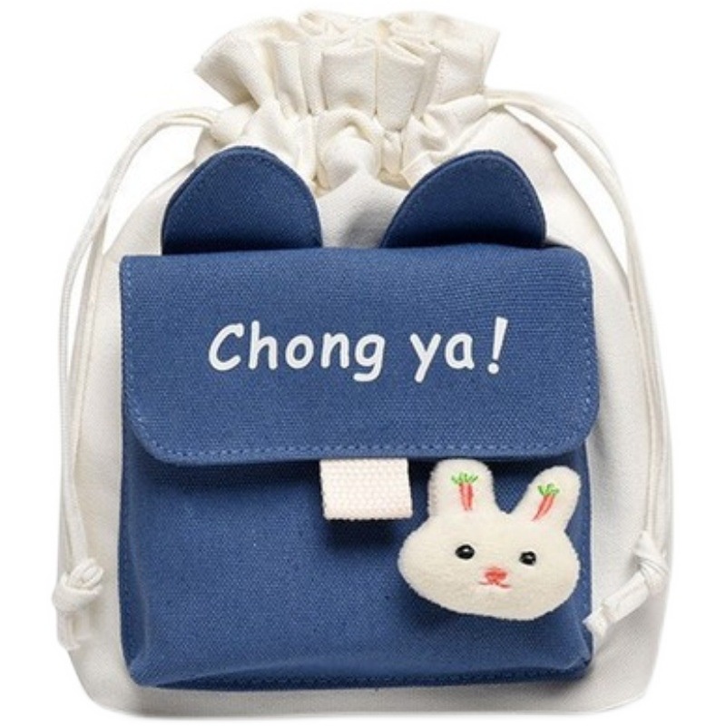 Túi Đeo Chéo Vải Canvas Dáng Vuông Nhỏ Phong Cách Lolita Nhật Bản Xinh Xắn