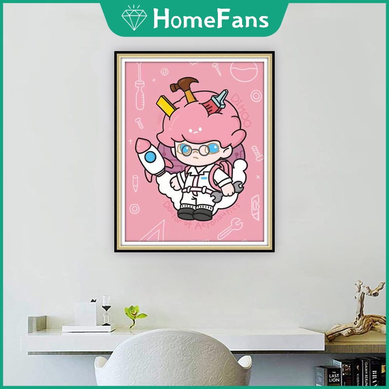 Bộ Tranh Đính Đá 5D Tự Làm 30x40cm / 40x50cm Hình Dễ Thương Trang Trí Nhà Cửa