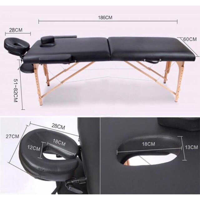 [LOẠI 1] GIƯỜNG VALI CHÂN GỖ dùng phun xăm/ spa/nail/mi