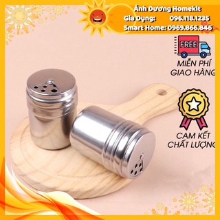 Lọ đựng tăm, tiêu bằng inox sáng bóng anhduonghomekit