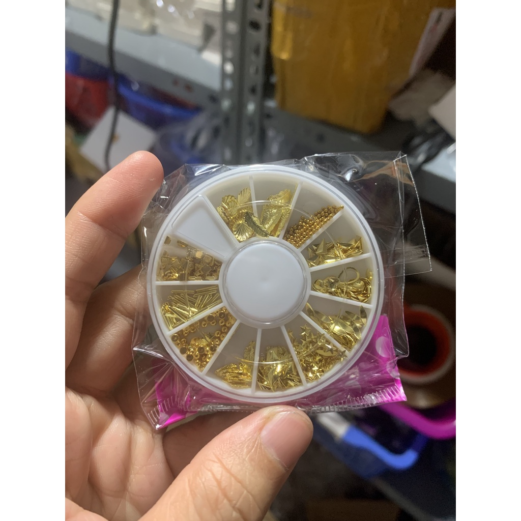 Charm kim loại mạ vàng phụ kiện trang trí nail móng