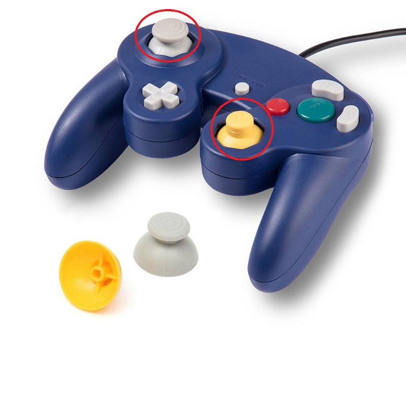 Lucky 2 miếng thumb grip caps cho ngc gamecube controller joystick cover thumbstick for case gamepad phụ kiện