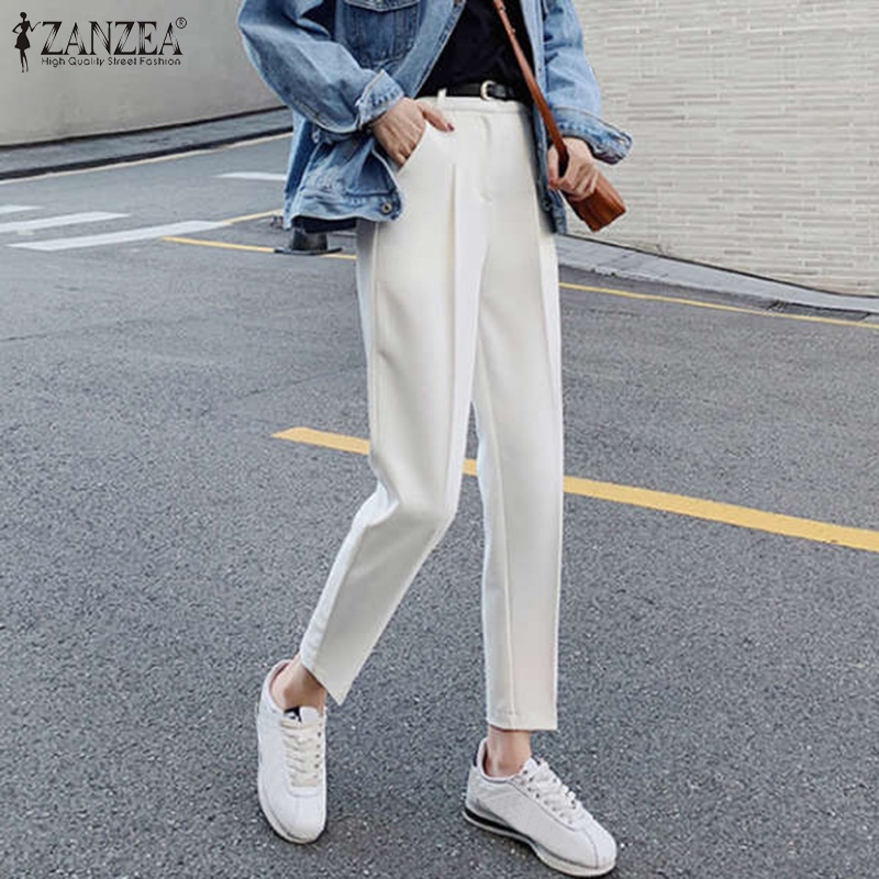 Quần dài ZANZEA ống rộng thời trang cho nữ
