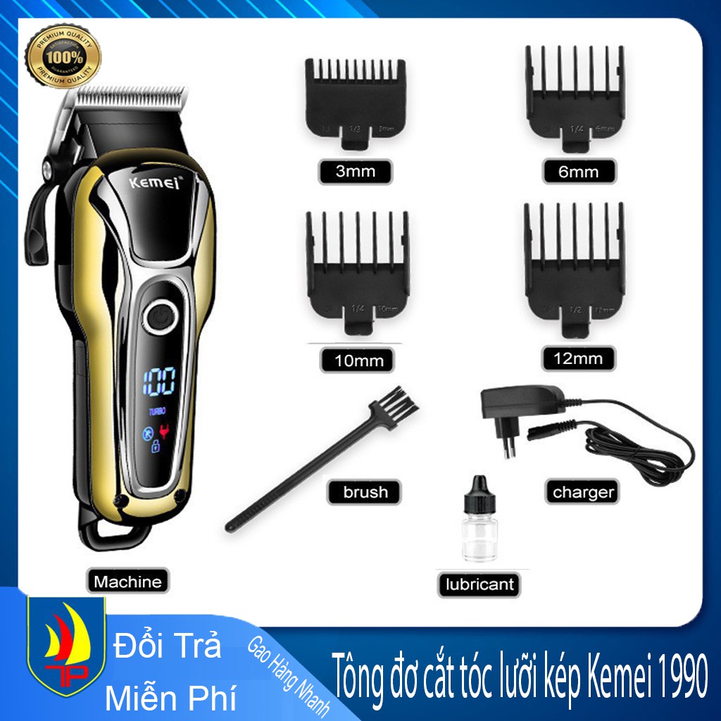 Tông Đơ Lưỡi Kép Cao Cấp Kemei 1990 - KM809a Có Đèn Báo Khi Đang Sử Dụng Và Đang Sạc [Chính Hãng]