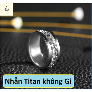 [ Có Ảnh Thật] Nhẫn Titan Nam Cá Tính