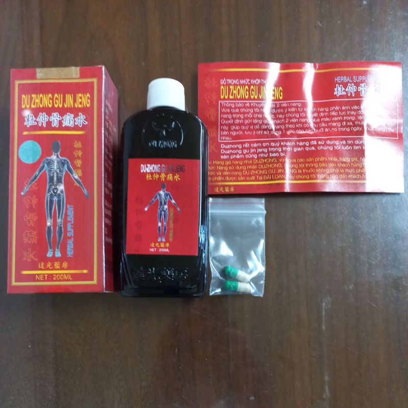 Đỗ Trọng Nhức Khớp Thủy - DU ZHONG GU JIN JENG  chai đỏ 200ml