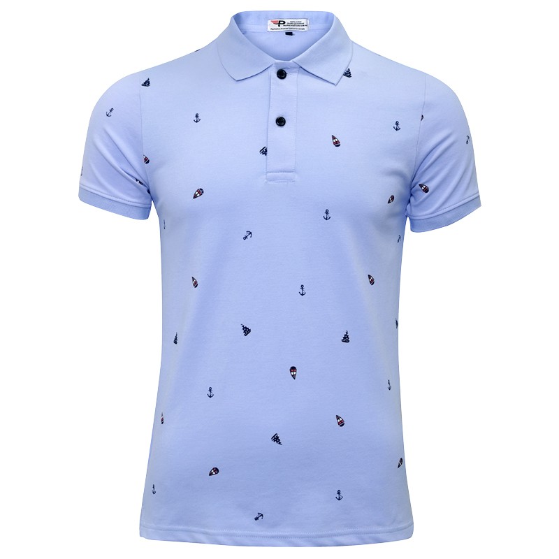 Áo thun polo nam họa tiết mỏ neo pigofashion sang trọng PAHT01 (màu biển)