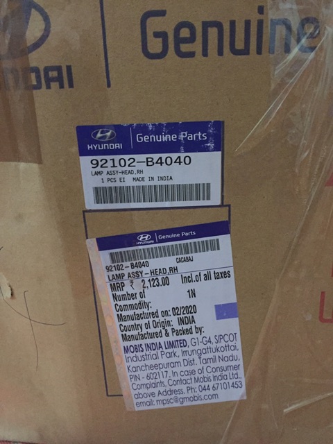 ĐÈN PHA XE HYUNDAI I10 CHÍNH HÃNG