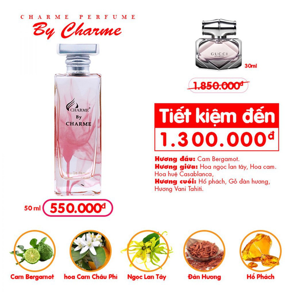 [FreeShip – Xả kho] NƯỚC HOA CHARME BY CHARME 50ML, NƯỚC HOA NỮ CHÍNH HÃNG | BigBuy360 - bigbuy360.vn