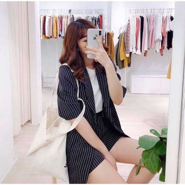 SET ÁO VEST KÈM QUẦN KẺ SỌC