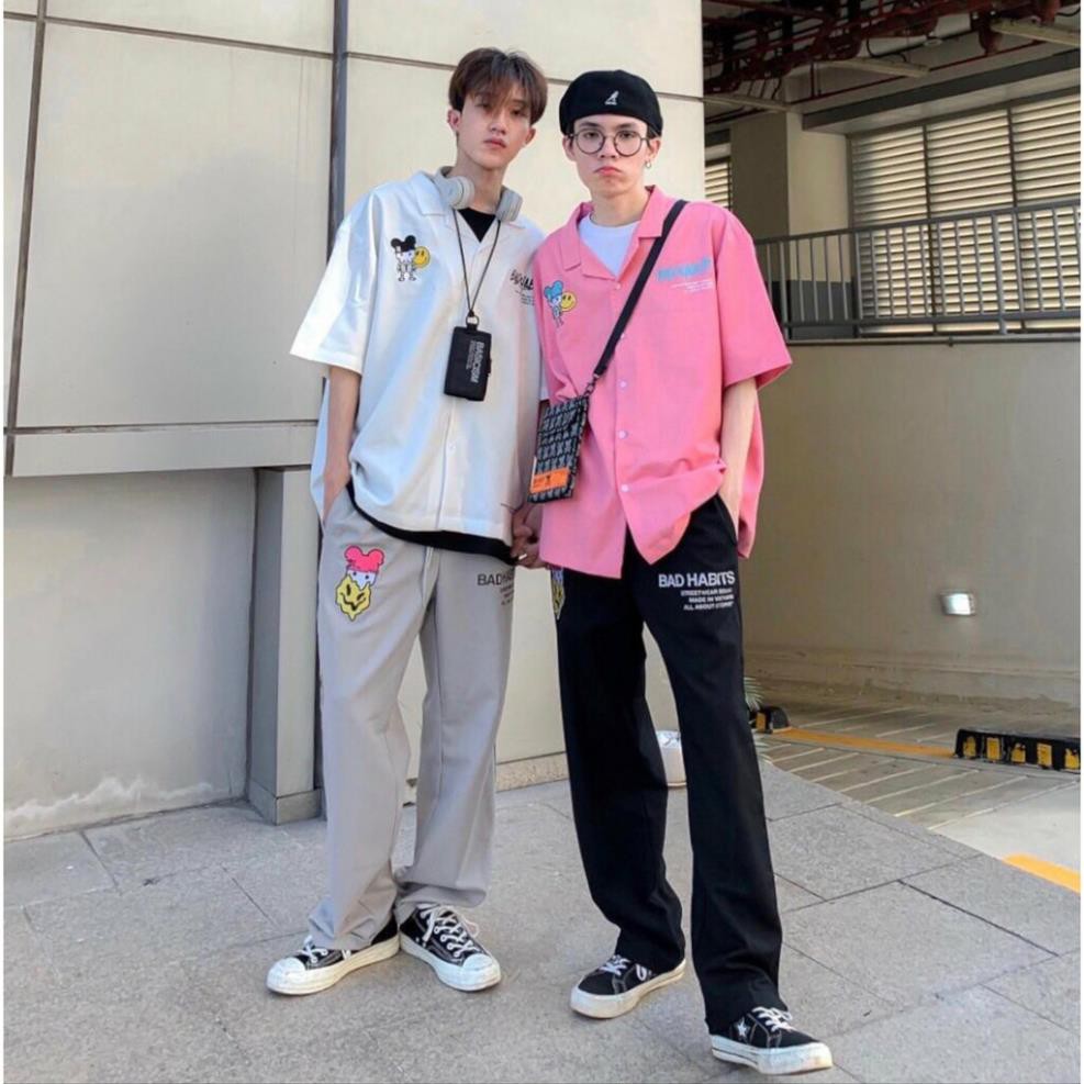 Áo Sơ Mi Tay Lỡ BAD HABBIT Form Rộng Unisex (3 Màu)
