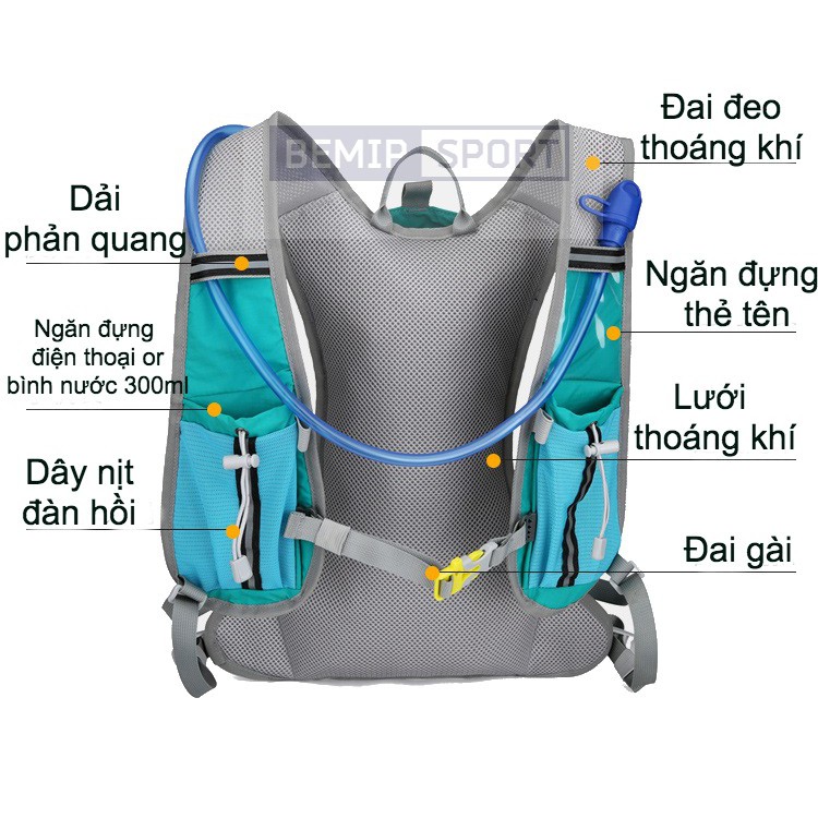 Balo chạy bộ Marathon, balo leo núi, đạp xe NEW THE WAY thế hệ mới, chống thấm, thoát khí tốt, nhiều ngăn