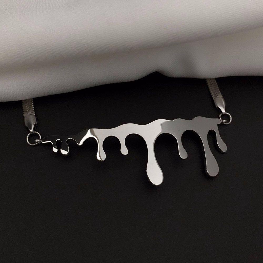 Dây Chuyền Choker Mặt Hình Giọt Nước Phong Cách Hip Hop Punk Cá Tính Cho Nam