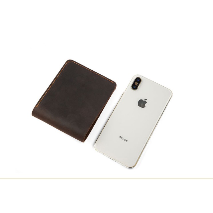 Bóp nam, Ví nam mini da bò Sáp Hàng Chất Đẹp Màu Nâu V30 ZACHI