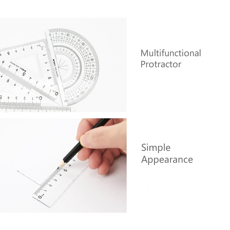 Bộ 4 thước đo M&G màu đen trong suốt  ARLN0450