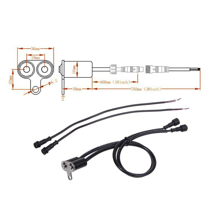 Công Tắc Inox 2 Nút Passing Và On Off Gắn Cùm Xe [ 1 chiếc ]