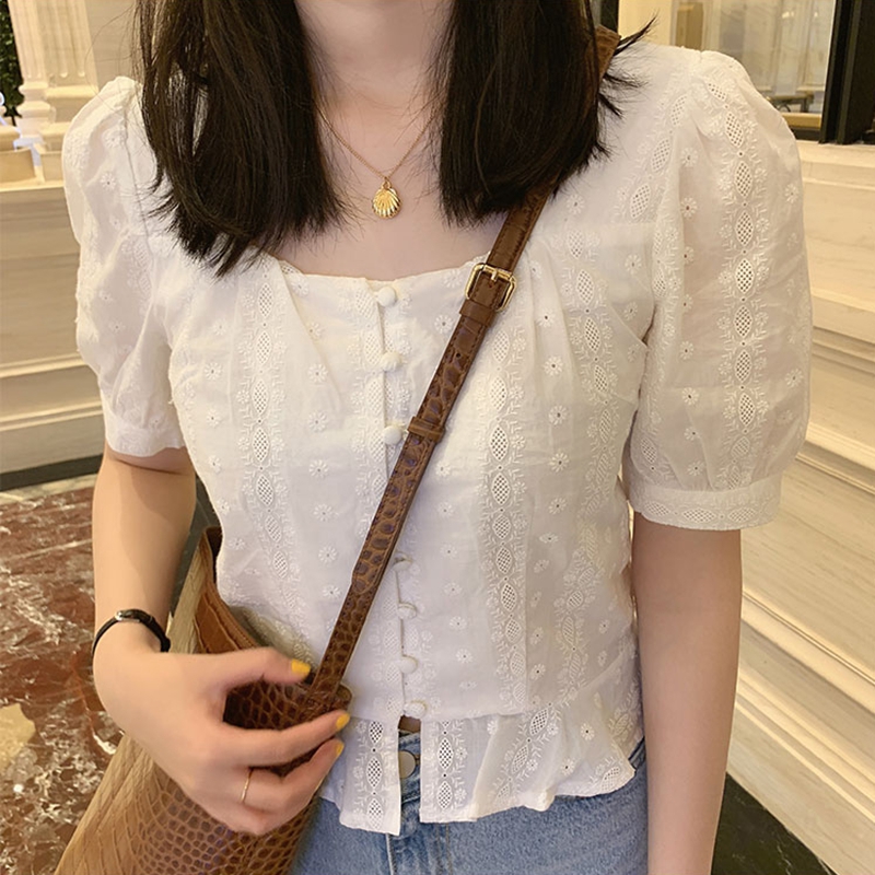 Áo Sơ Mi Phối Ren Phong Cách Hàn Quốc Thời Trang Dành Cho Nữ