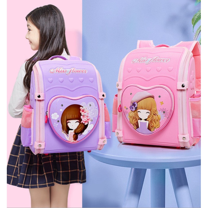 Balo cho bé chống gù Phản quang hình elsa, sofia từ 5 đến 10 tuổi EWS51 Shalla