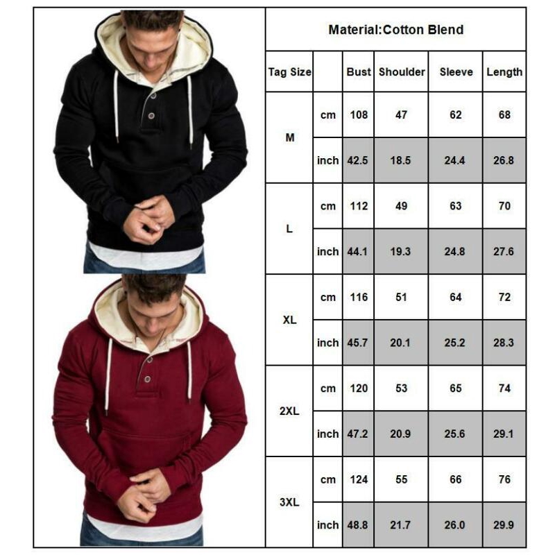 Áo Hoodies tay dài phối nút phong cách thể thao năng động cho nam | BigBuy360 - bigbuy360.vn