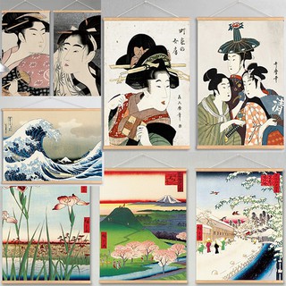 Tranh treo tường hình cô gái Ukiyoe phong cách Nhật Bản
