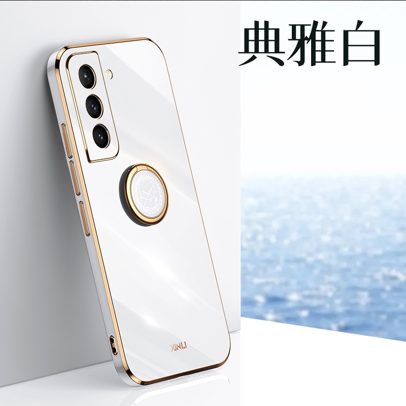 Ốp Điện Thoại silica gel Mềm Mạ Điện Kèm Móc Xỏ Ngón Cho samsung s22 plus s21 plus samsung s21 fe samsung s20 fe 5g Chống Sốc