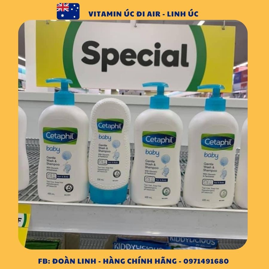 Sữa tắm gội dịu nhẹ cho bé Cetaphil Baby Gentle Wash & Shampoo 400ml