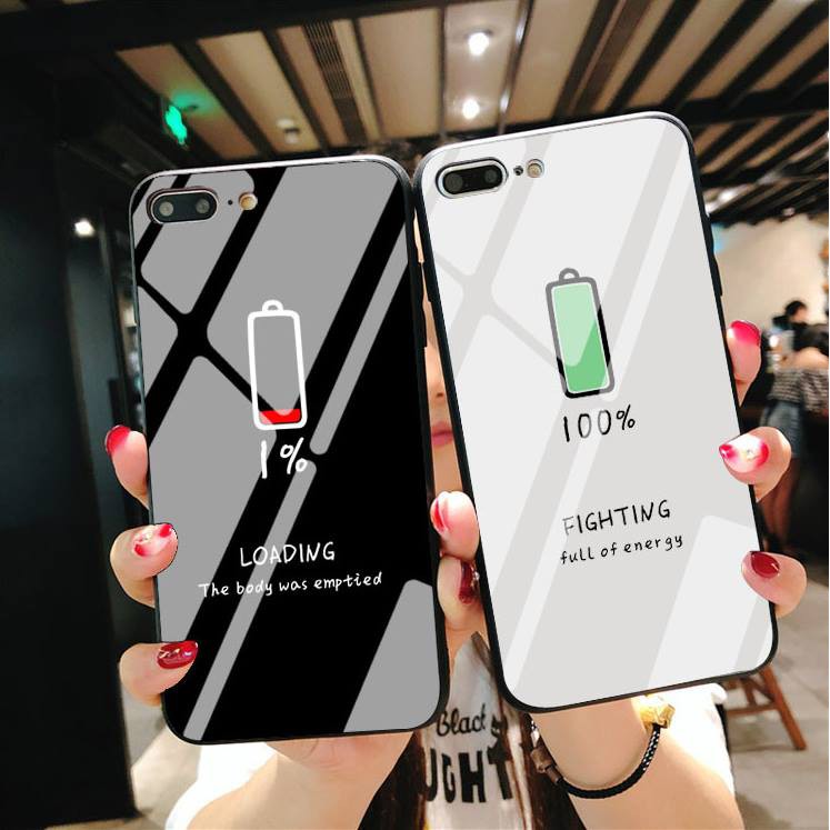 Ốp kính cường lực pin đen, pin trắng cho iphone