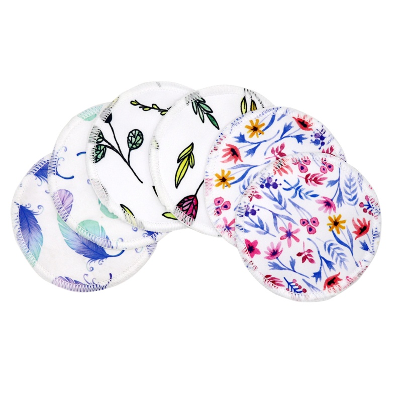 Set 6 Miếng Đệm Ngực Siêu Thấm Nước Có Thể Giặt Sạch Tái Sử Dụng Dành Cho Mẹ Đang Cho Con Bú
