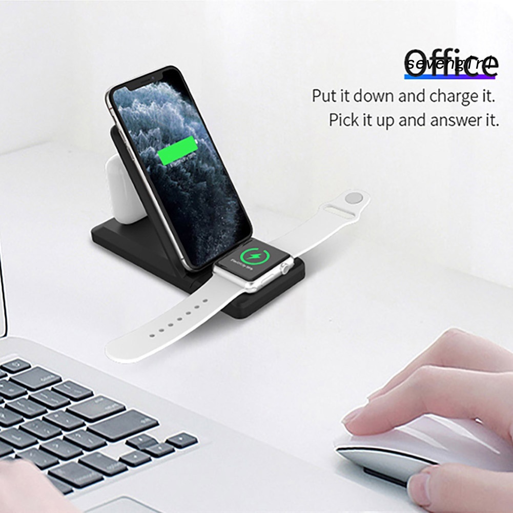 Đế Sạc Nhanh Không Dây Sev-15W Qi Cho Apple Watch 5 4 For Airpods Pro