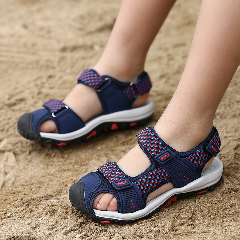 Giày sandal rọ bít mũi bé trai 5-15 tuổi với chất dù cao cấp cho bé đi học đi chơi