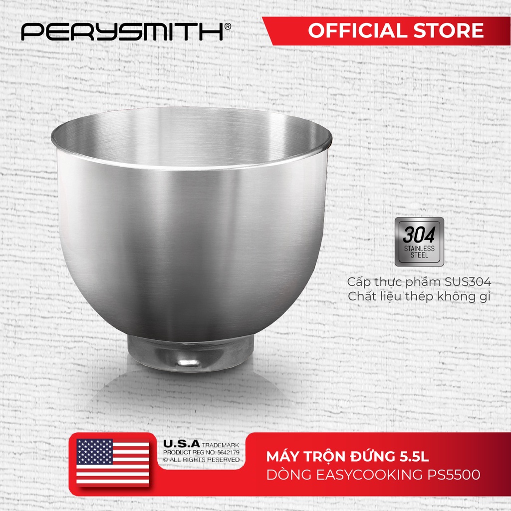 Máy nhồi trộn bột 5,5 lít 6 chế độ Perysmith PS5500