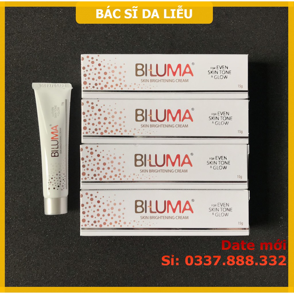 Kem Biluma (15g) arbutin và kojic acid, dưỡng trắng sáng da, giảm mờ thâm nám (Demelan, Triluma, Aret)