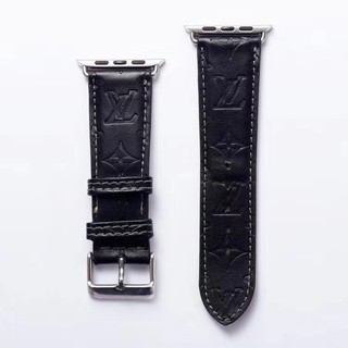 Dây Đeo Bằng Da In Nổi Họa Tiết Cỏ Bốn Lá Phong Cách Âu Mỹ Cho Apple Watch iWatch1/2/3/4/5/6/7 SE