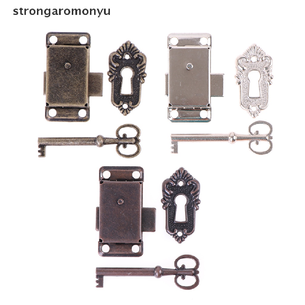 1 Bộ Ổ Khóa Cửa Tủ Bằng Đồng Phong Cách Cổ Điển