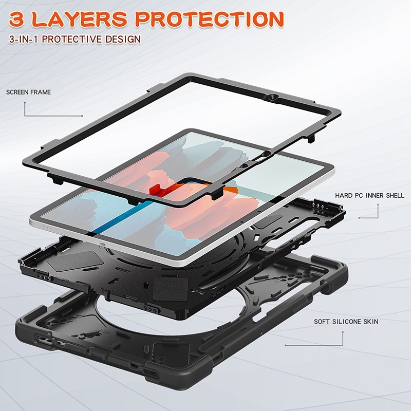 Ốp Máy Tính Bảng Silicone Chống Sốc Có Ngăn Đựng Bút Cho Samsung Galaxy Tab S8 SM-X700 X706 S7 SM-T870 T875 T876