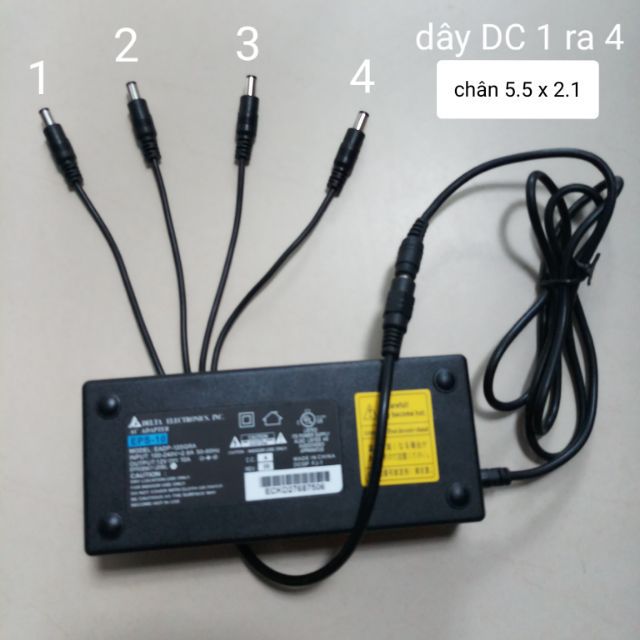 Dây nguồn DC 1 ra 4 (chân 5.5 x 2.1mm) dùng thi công lắp đặt camera