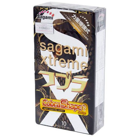 Bao Cao Su Sagami Xtreme Cobra Shape Hình Rắn Hổ Mang – Hộp 10 Chiếc