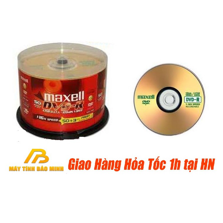 Đĩa Trắng DVD-R Maxcel Dung Lượng 4.7Gb (Cọc 50c đĩa)