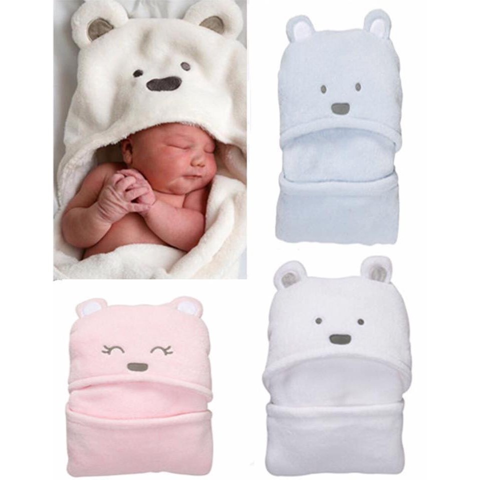 Chăn Ủ Có Mũ Minizone Hình Gấu Cho Bé Cực Đáng Yêu | Minizon Kids