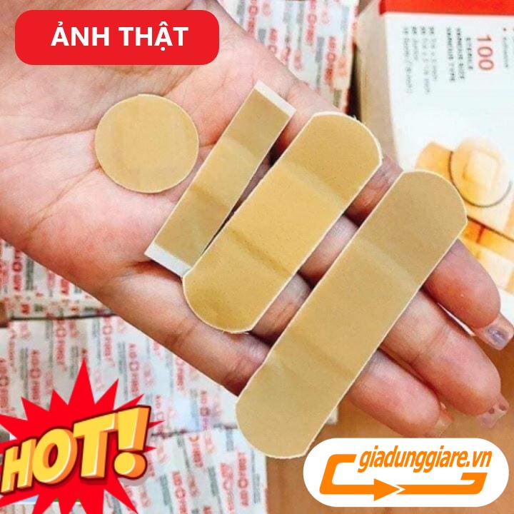 Hộp 100 miếng Băng y tế cá nhân AID FIRST băng keo gâu chống nước và tiệt trùng - giadunggiare.vn